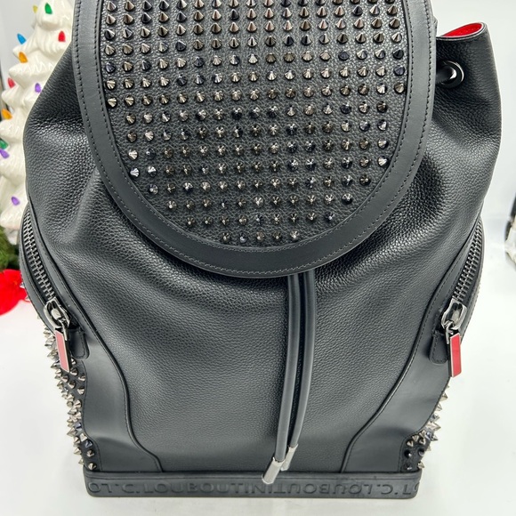 Unisex, Christian Louboutin, EXPLORAFUNK, black calf, leather backpack spiked - Picture 13 of 16